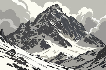 103 detailed digital art of a snowy mountain, dramatic lighting, beautiful clouds, cinematic composition, intricate details, epic landscape, natural beauty, fantasy environment, highly detailed, hyper