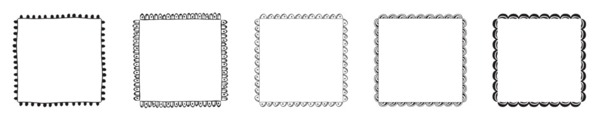Cute Hand Drawn Style Frame Set.