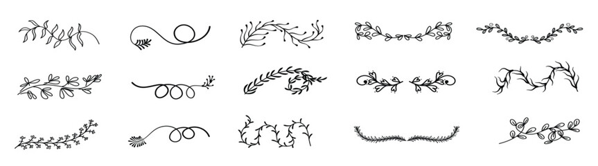 Doodle line Vector set