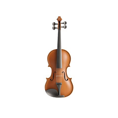 Fototapeta premium 3d minimalistic matte violin, floating isolated on transparent background