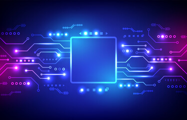 Futuristic Technology Circuit board CPU Design for digital featuring networks and electronic.