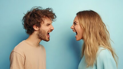 Couple arguing over unpaid bills and financial struggles, symbolizing personal conflict.