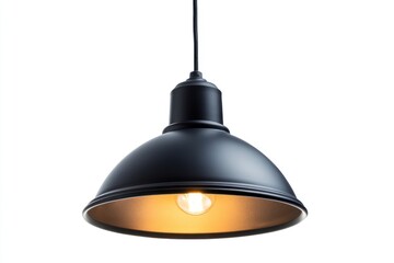 Obraz premium dome-shaped matte black hanging lamp isolate on white background