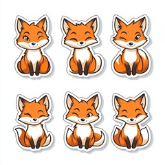 Obraz premium Stickers Design of Cute Fox