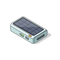 Solar Power Bank Isometric Clean Energy Technology Concept Isolated