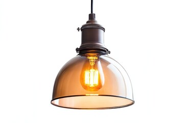farmhouse style glass pendant light isolate on white background