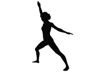 Ballerina dancing silhouette, vector