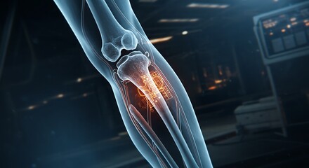 Fototapeta premium Knee joint anatomy illustration