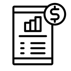 Expense Tracker Vector Line Icon Design