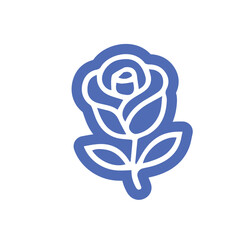 Simple, outlined rose graphic