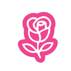 Simple pink rose outline (2)