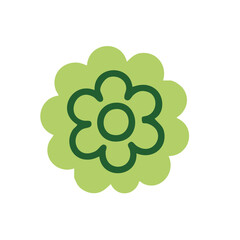 Light green flower icon with dark green outline