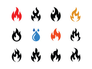 vector icons flame of fire silhouette, Flame of fire Vector drawing