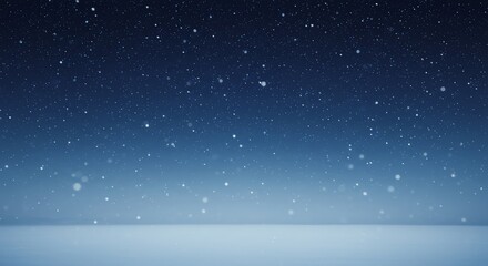 Obraz premium Snowflakes falling during night over snowy ground
