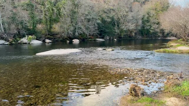 The confluence of the Vade and Lima rivers in Ponte da Barca, Portugal.