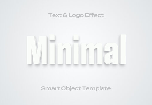 Minimal Clean White 3D Simple Text Logo Style Effect Mockup Logotype Template Shape