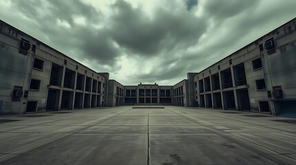 Obraz premium Deserted Brutalist University Campus