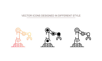 Factory Robot icon design with white background stock illustration