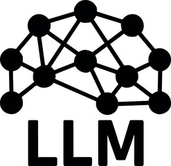 LLM vector black silhouette print design