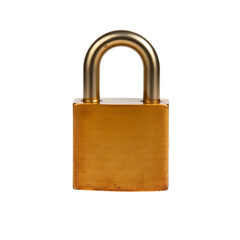 Fototapeta premium Golden Lock: A close-up shot of a shiny, golden padlock, a symbol of security and privacy.