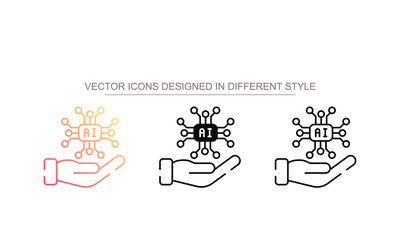 Naklejka premium AI Hand icon design with white background stock illustration