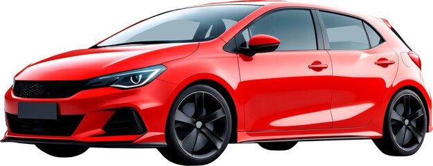 red sports car isolated