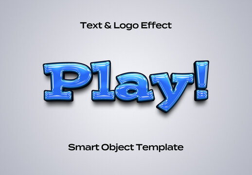 Game App Play Comics Text Logo Style Effect Mockup Logotype Template Shape