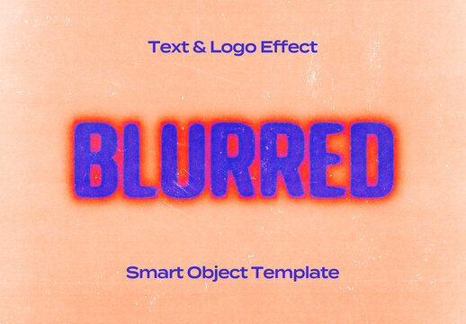 Blured Motion Black Text Logo Style Effect Mockup Logotype Template Shape