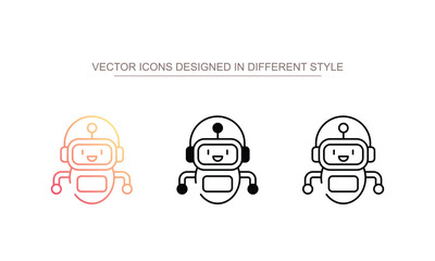 Fototapeta premium Assistant Robot icon design with white background stock illustration