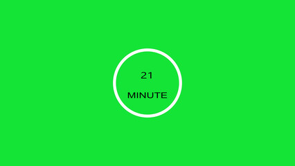 21 minute timer illustration. inside a green and red circle on white background emergency timer countdown illustration, and 4k illustration.