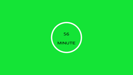 56 minute timer illustration. inside a green and red circle on white background emergency timer countdown illustration, and 4k illustration.
