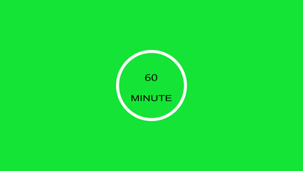 60 minute timer illustration. inside a green and red circle on white background emergency timer countdown illustration, and 4k illustration.