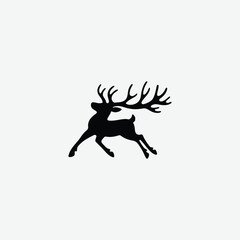 Christmas Deer Silhouette Vector  Festive Reindeer Silhouette  Elegant Deer Silhouette Art