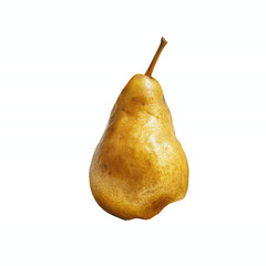 Ripe Yellow Pear on Vibrant Green and Blue Striped Transparent background