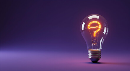 Light Bulb with Question Mark Symbolizing Ideas and Innovation