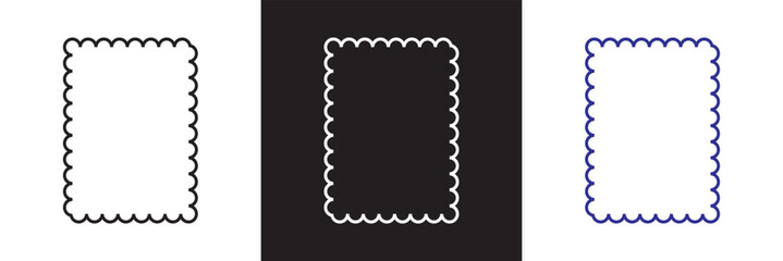 Doodle hand drawn frames in stamp style. Borders for wedding, greeting cards, menu, prints, picnic invitations cards etc. Vector illustration. isolated on white and black background. EPS 10 