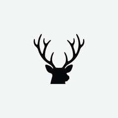 Christmas Deer Silhouette Vector  Festive Reindeer Silhouette  Elegant Deer Silhouette Art