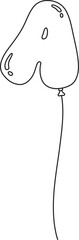 Cute Balloon Alphabet A Outline