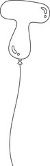 Cute Balloon Alphabet T Outline