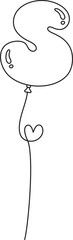 Cute Balloon Alphabet S Outline