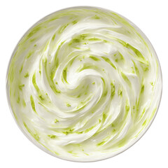 Obraz premium Lush Green Herbal Cream Texture in a Swirl
