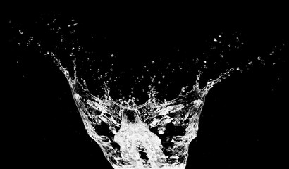 Dynamic Water Burst: A high-speed capture of water erupting, showcasing the power and beauty of liquid dynamics in a sleek, contrasting display of motion.