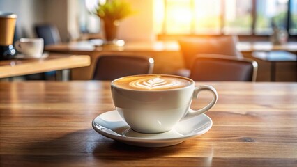 A cup of coffee with a single drop of cream on its surface