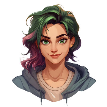 Cartoon illustration clown jocker avatar portrait