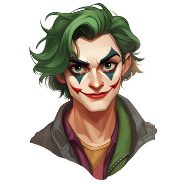 Cartoon illustration clown jocker avatar portrait