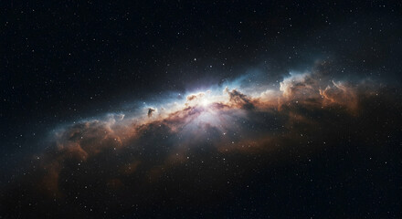 Obraz premium Ethereal Cosmic Nebula with Vibrant Colors and Twinkling Stars