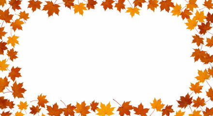 Obraz premium Autumn Leaves Frame with Vibrant Orange and Yellow Colors