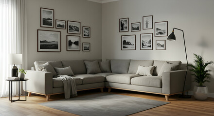 Cozy Modern Living Room with Stylish Decor and Natural Lighting