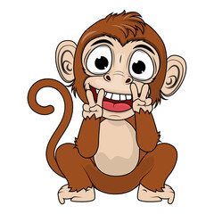 Fototapeta premium Cute Monkey Animal Cartoon