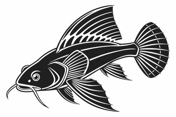 pleco sihouette black vector